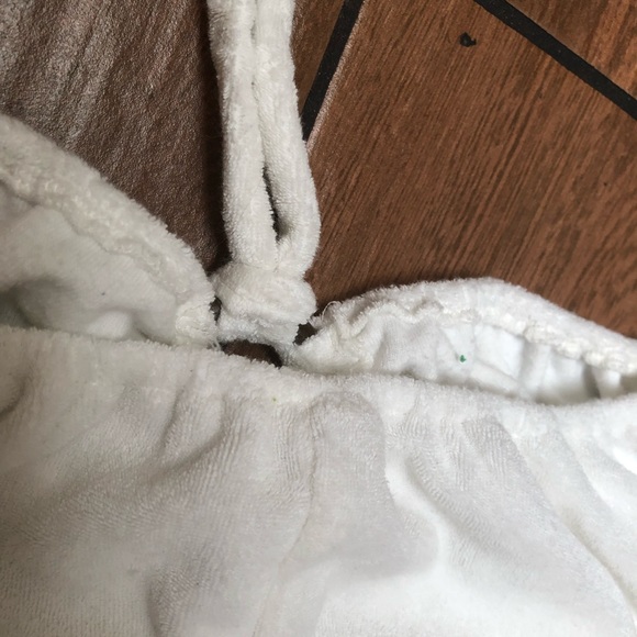 Swimsuit cover up white terry cloth halter top dress beach cover up size L - Picture 6 of 7